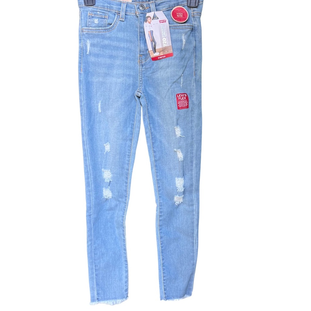NWT Girls Levis Sz 8 Flex Stretch Blue High Rise Super Skinny